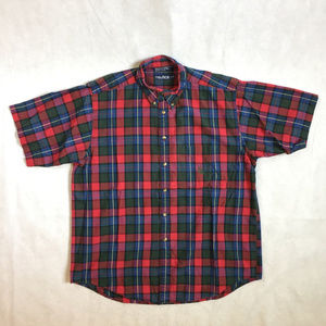 Vintage Nautica Plaid Short Sleeve Button Up